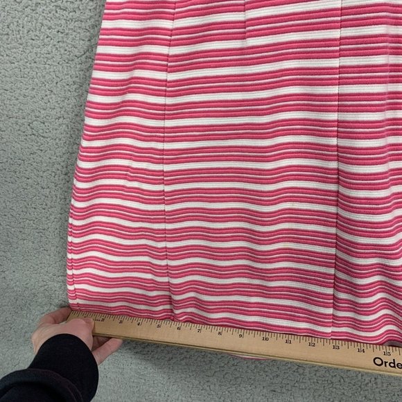 Lilly Pulitzer Dress Women's Small Pink White Brielle Striped Polyester Cotton - Picture 11 of 16